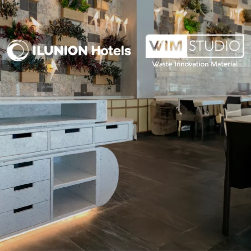 Imagen de mobiliario creado por Wim studio apara ILUNION Hotels