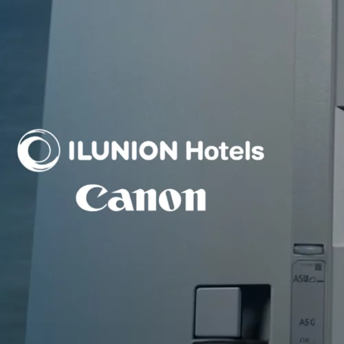 Imagen de la campaña ILUNION HOTELS Y CANON, UNIDOS PARA IMPULSAR LA ECONOMÍA CIRCULAR.