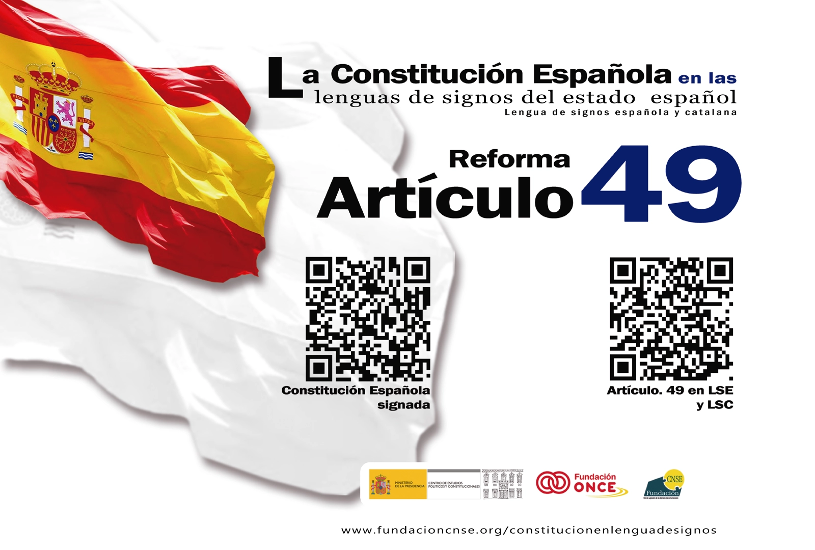 QR in Spanish Sign Language (LSE) about Article 49 of the Constitution.
