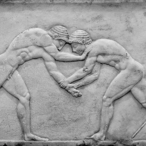 Greco-Roman stone engraving.