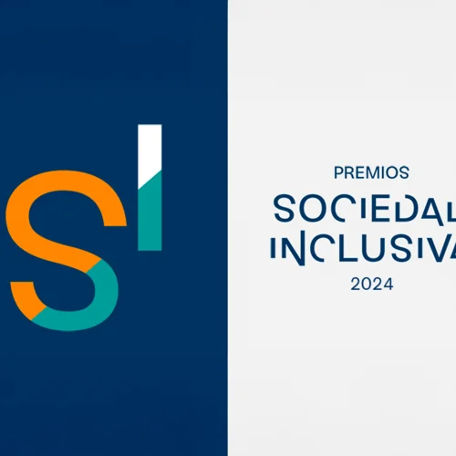 The image is split into two parts: on the left, a dark blue background with large letters 